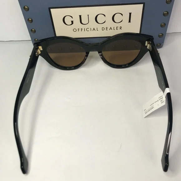 💯 Authentic GUCCI GG0957S 003 cat eye Gucci sunglass black frame brown lenses. - Picture 8 of 11
